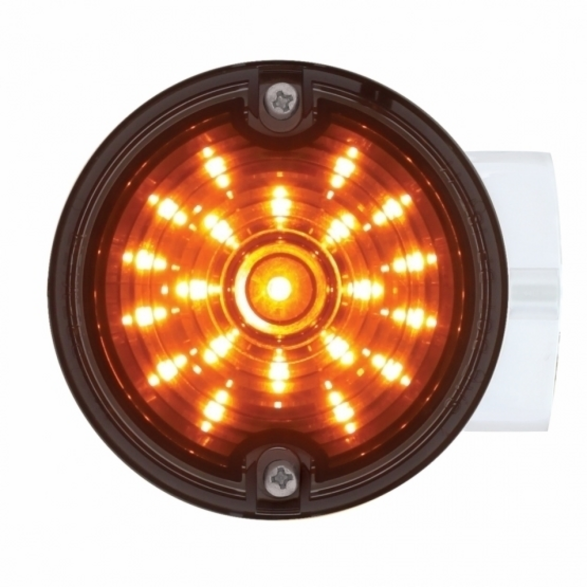 21 LED 3-1/4" Dual Function Signal Light For Harley Motorcycle With Housing - Amber LED/Smoke Lens