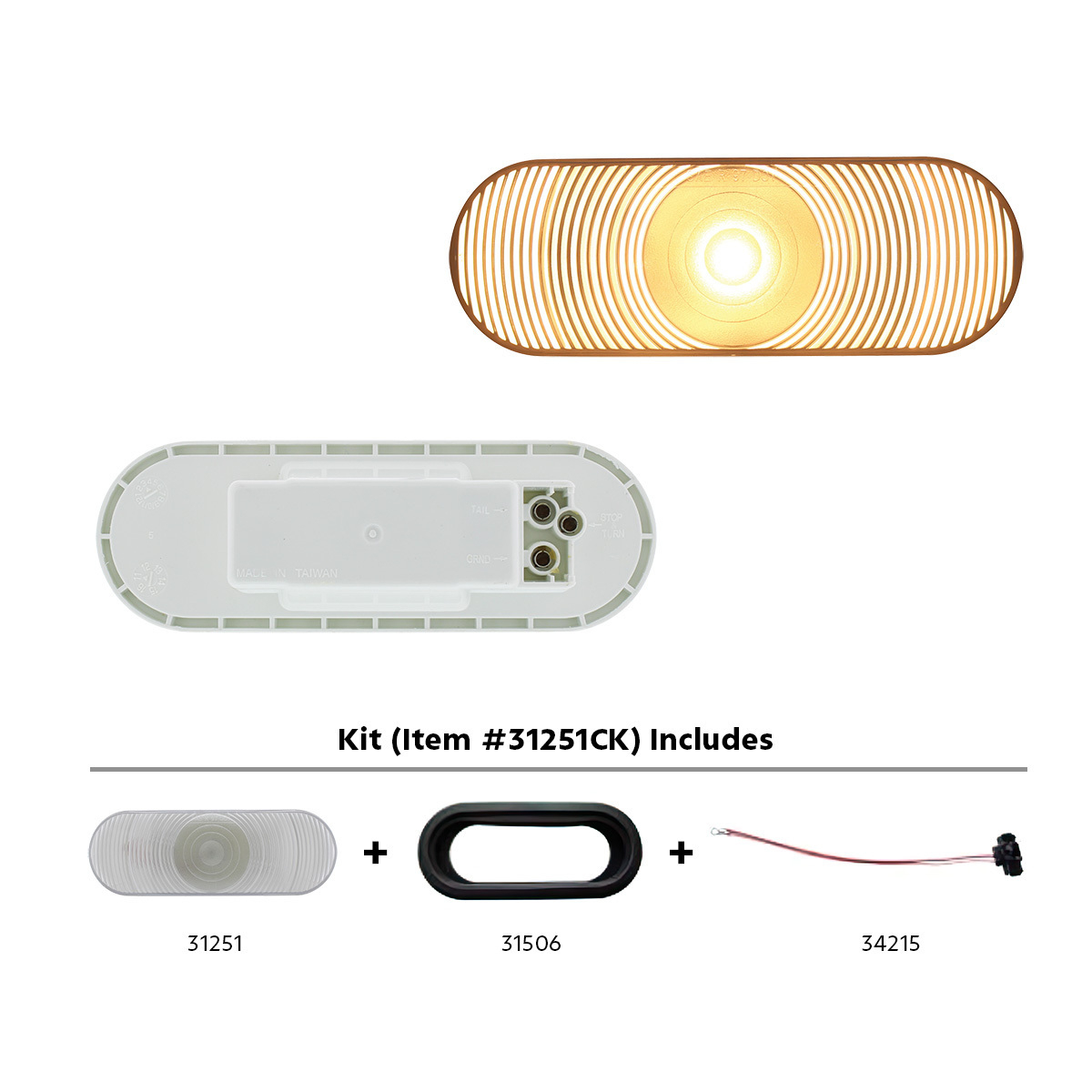 6" Oval Back-Up Light Kit