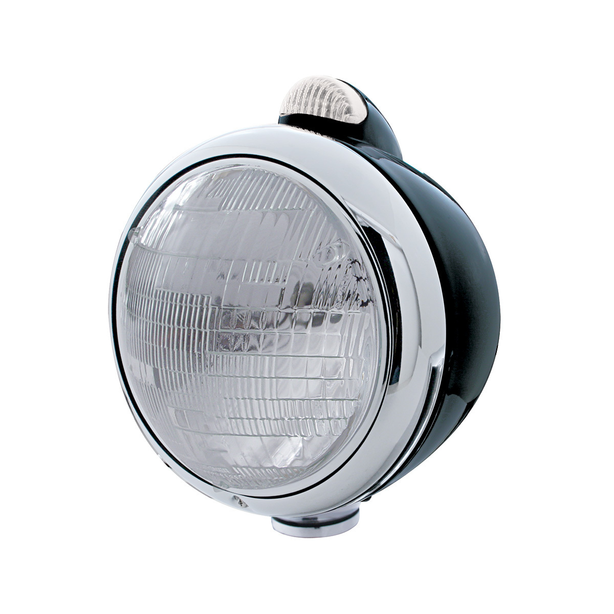 Black Guide 682-C Headlight 6014 & Dual Mode LED Signal - Clear Lens