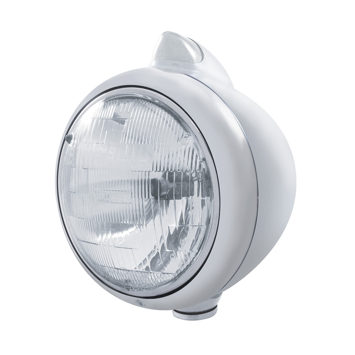 Stainless Steel Guide 682-C Headlight H6024 & Original Style LED Signal - Clear Lens