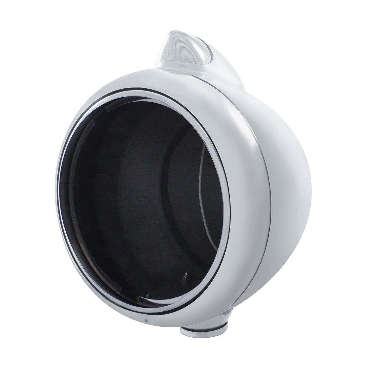 Chrome Guide 682-C Headlight No Bulb With Original Style LED Signal - Clear Lens