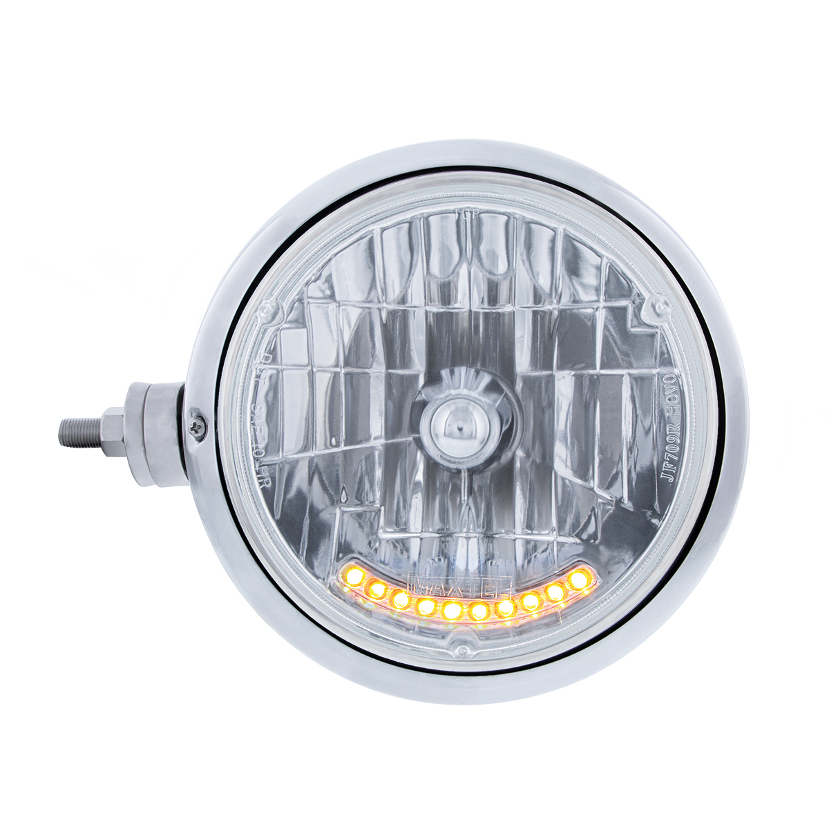 Chrome Guide 682-C Style Headlight Assembly W/Crystal Lens & 10 LEDs Position Light - L/H (Horizonta