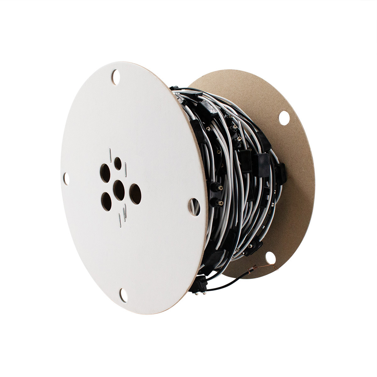 200 Count 2-Prong Male Bullet Plugs 16G Wire Harness Roll - 100' W/6" Lead Between Plugs