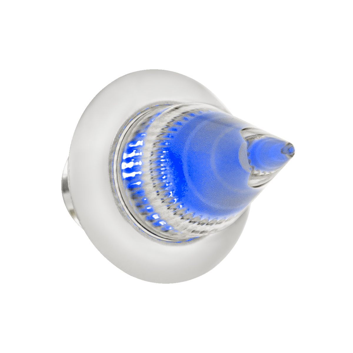 4 LED Dual Function 3/4" Mini Spike Light With SS Bezel (Auxiliary/Utility) - Blue LED/Clear Lens