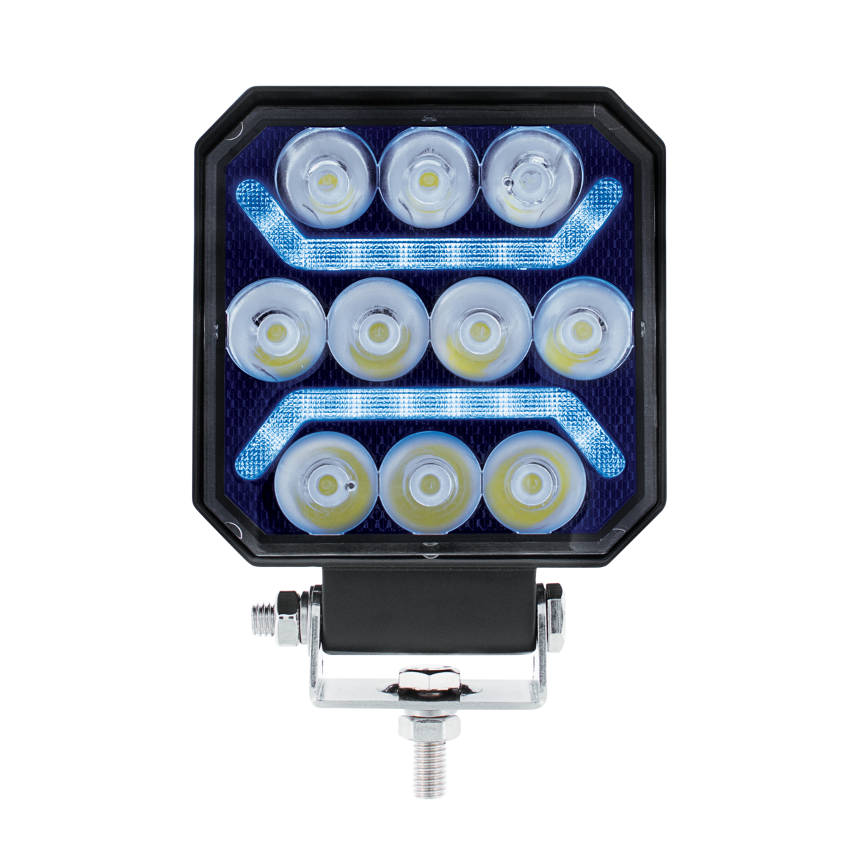 11 LED High Power LED Work Light With "U" Light Guide-Blue