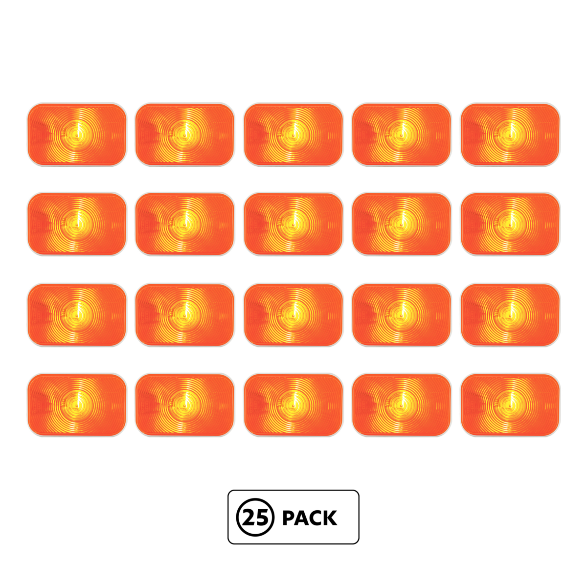 Rectangular Turn Signal Light - Amber Lens (25-Pack)