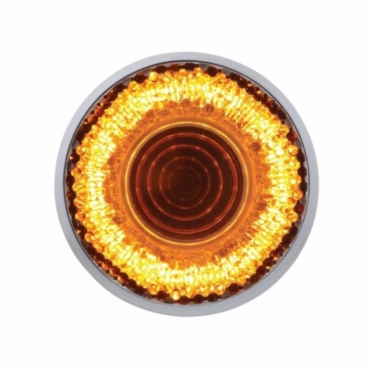 9 LED 2" Round Mirage Light (Clearance/Marker) - Amber LED/Clear Lens