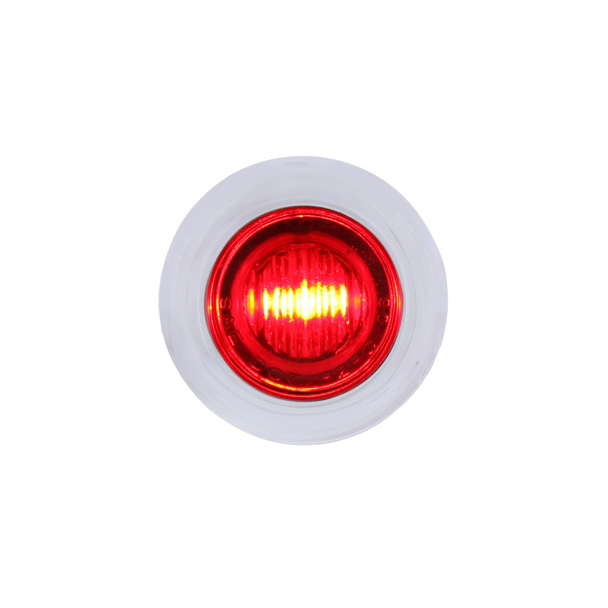 3 LED Dual Function 3/4" Mini Auxiliary/Utility Light With Bezel & Washer - Red LED/Red Lens