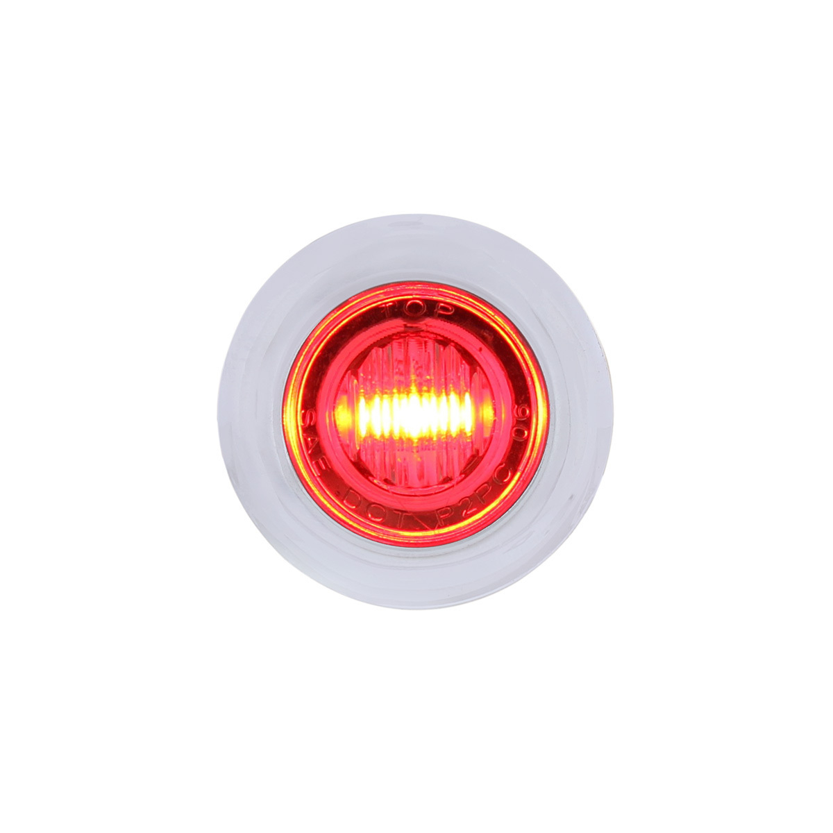 3 LED Dual Function 3/4" Mini Auxiliary/Utility Light With Bezel & Washer - Red LED/Clear Lens