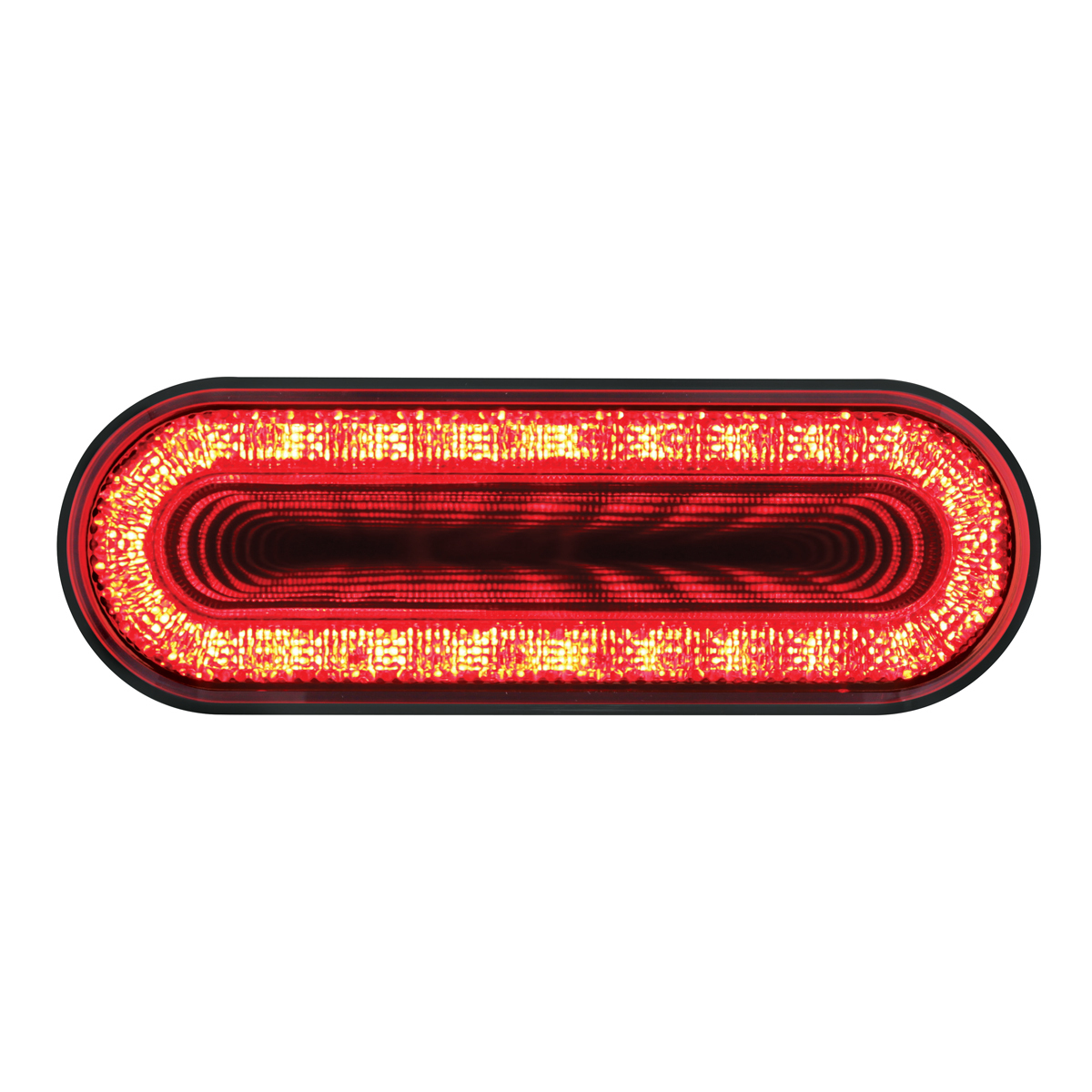 24 LED 6" Oval Mirage Light (Stop, Turn & Tail) - Red LED/Red Lens