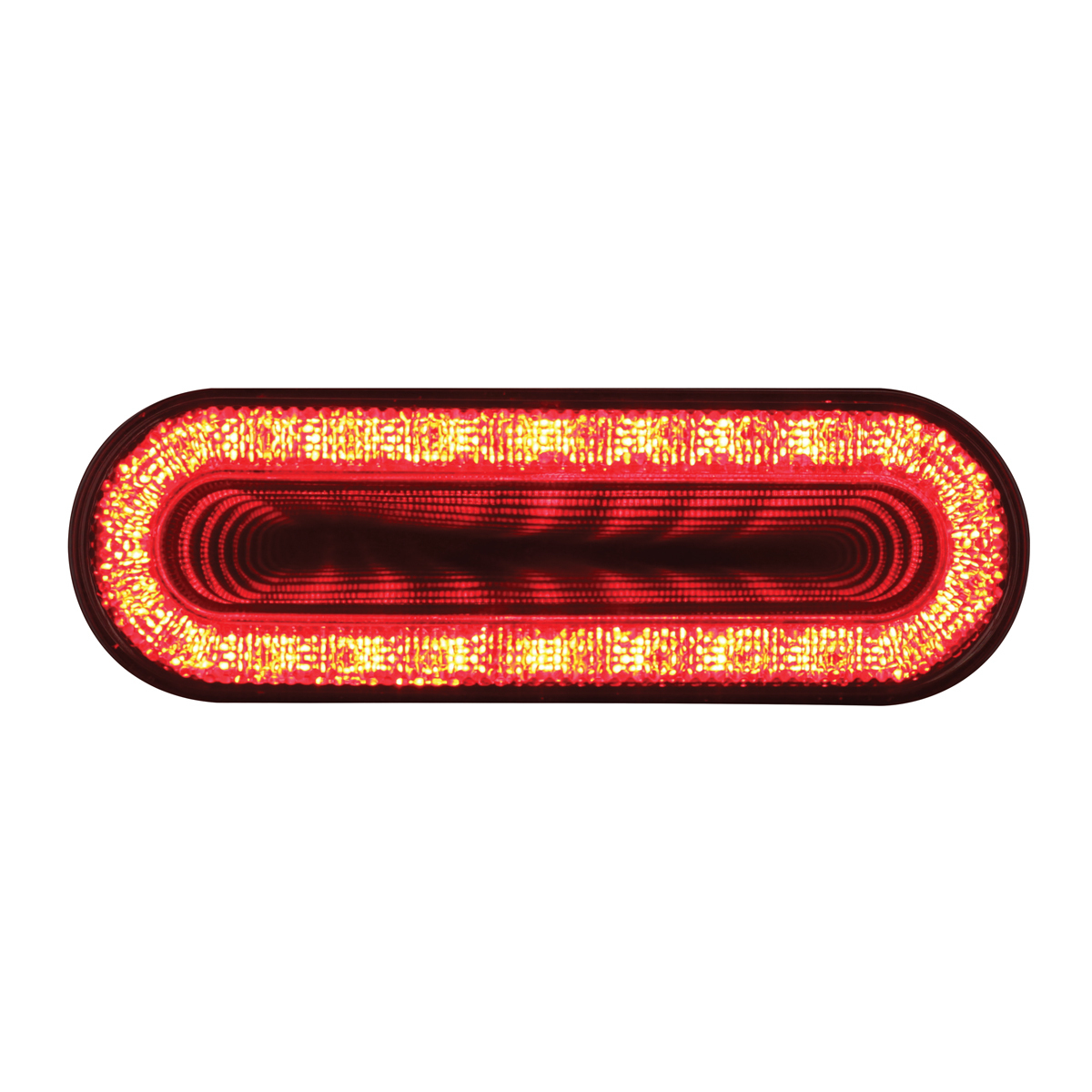 24 LED 6" Oval Mirage Light (Stop, Turn & Tail) - Red LED/Clear Lens