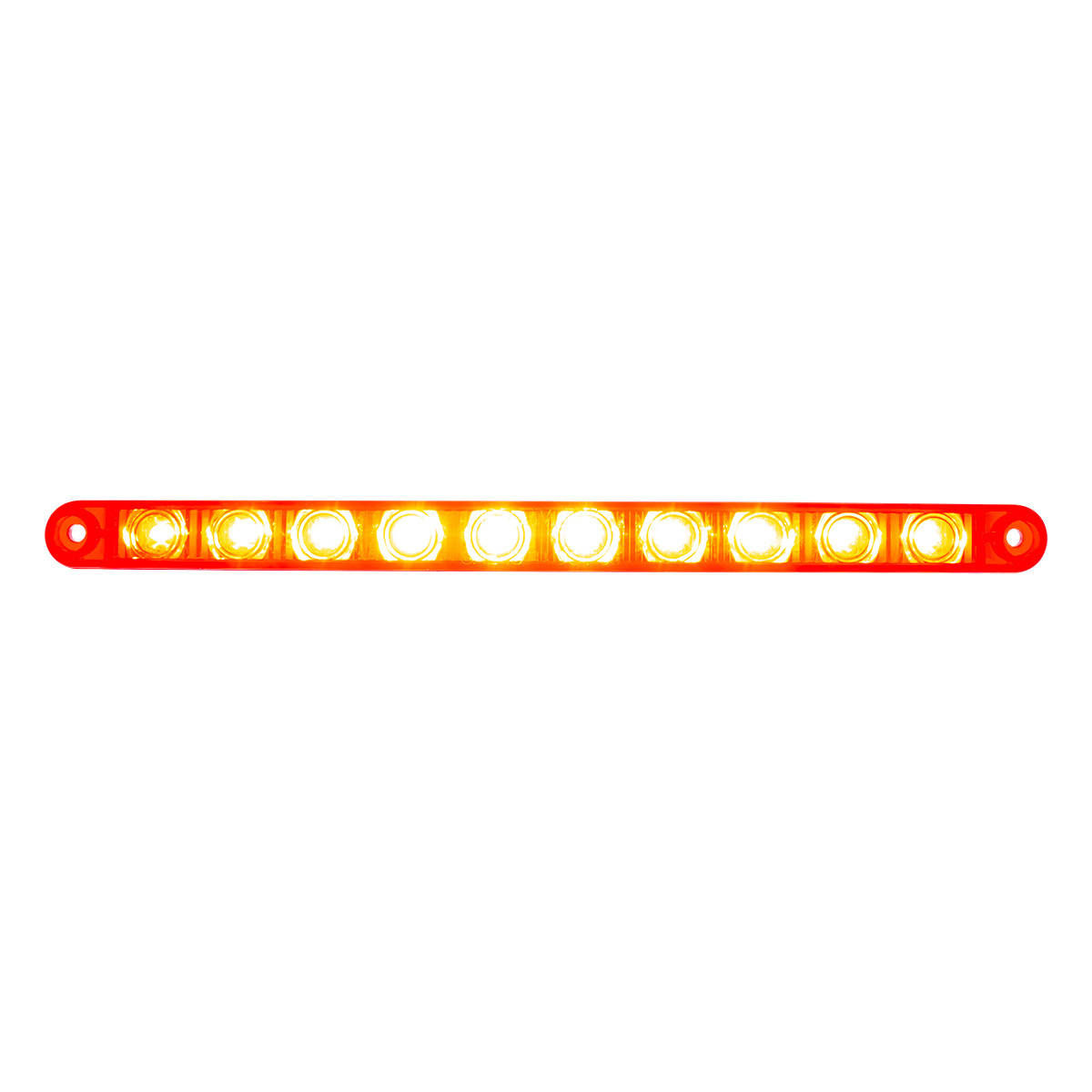 10 LED 9" Split Turn Function Light Bar - Red LED/Red Lens (Bulk)