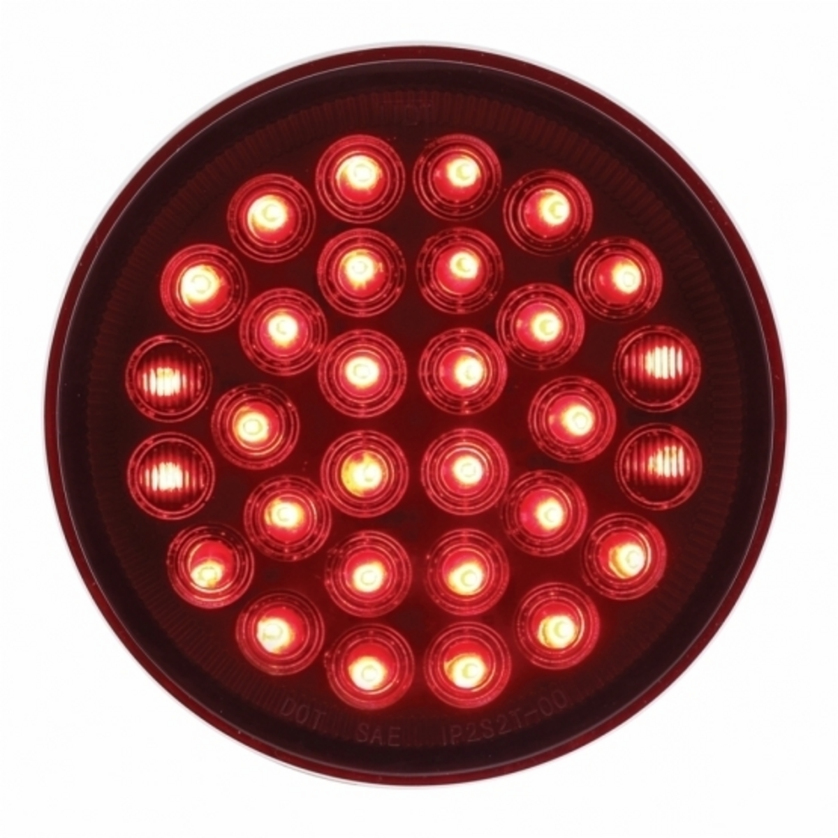 30 LED 4" Round Light (Stop, Turn & Tail) - Red LED/Red Lens (Bulk)