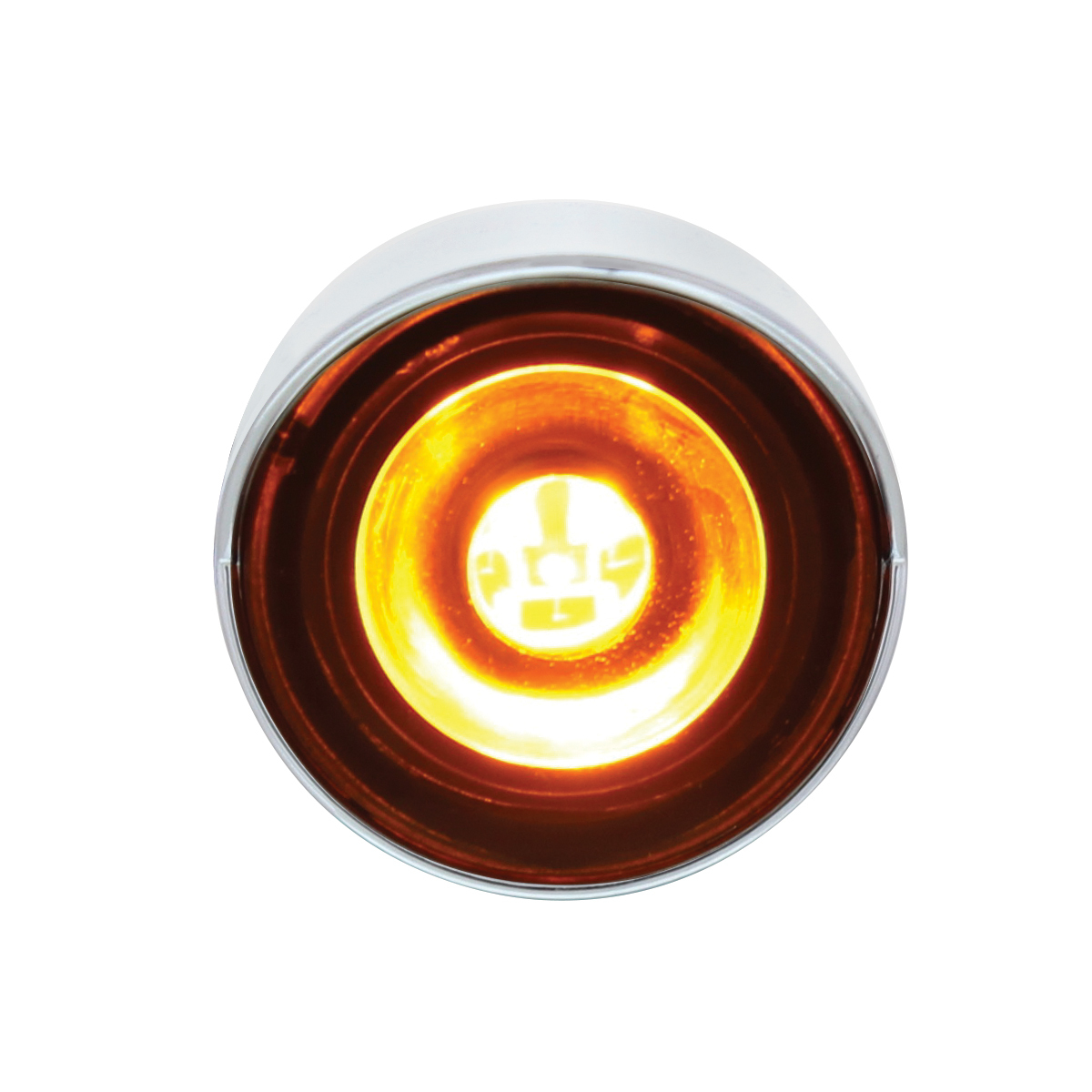 3 High Power LED 1" Light (Clearance/Marker) With Visor - Amber LED/Amber Lens