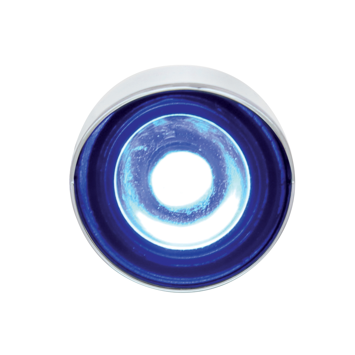 3 High Power LED 1" Light (Clearance/Marker) With Visor - Blue LED/Clear Lens
