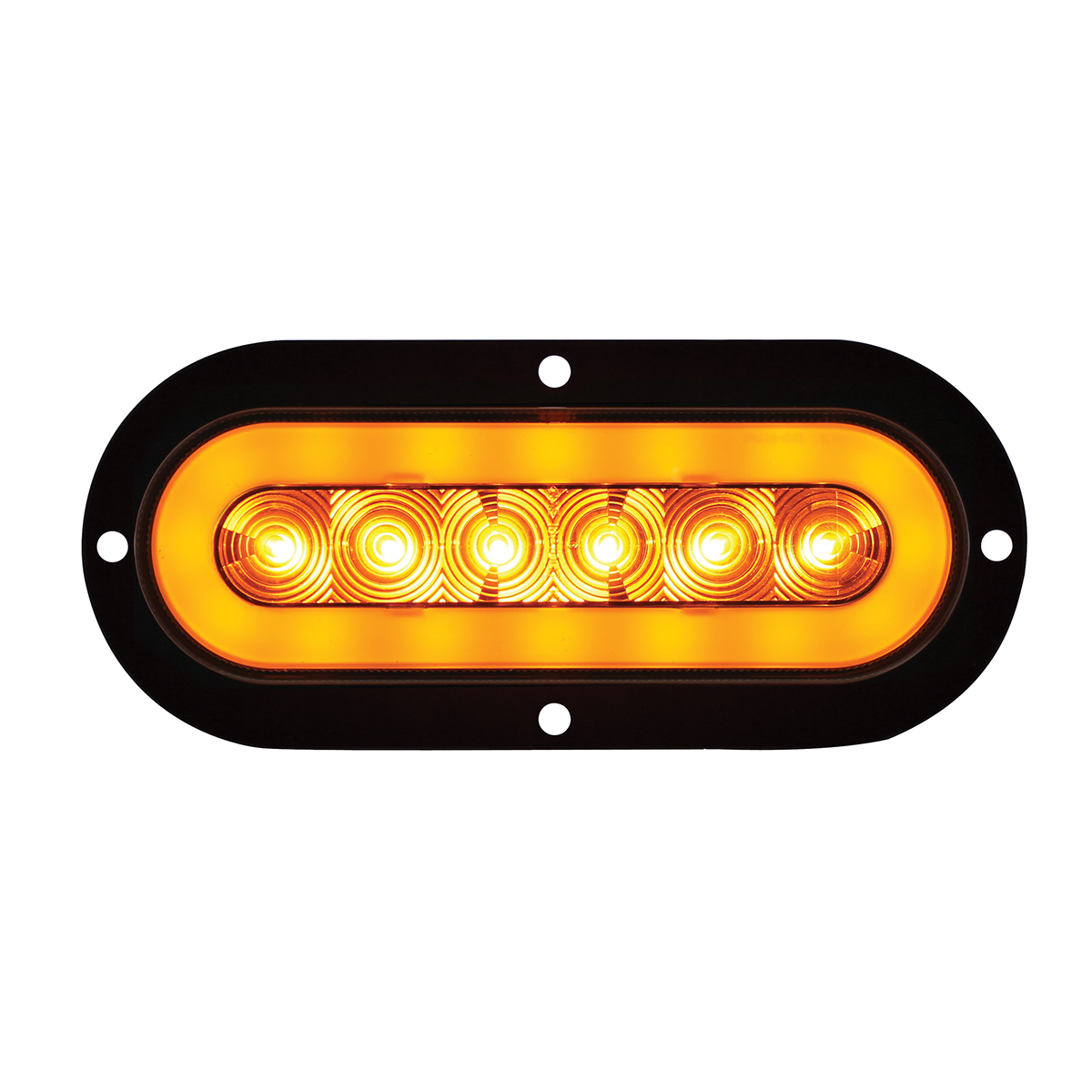 22 LED 6" Oval Flange Mount GloLight (Turn Signal) - Amber LED/Amber Lens
