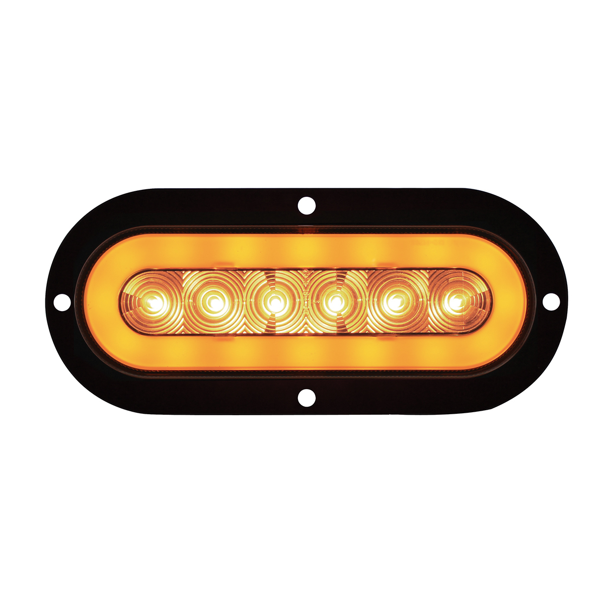 22 LED 6" Oval Flange Mount GloLight (Turn Signal) - Amber LED/Clear Lens