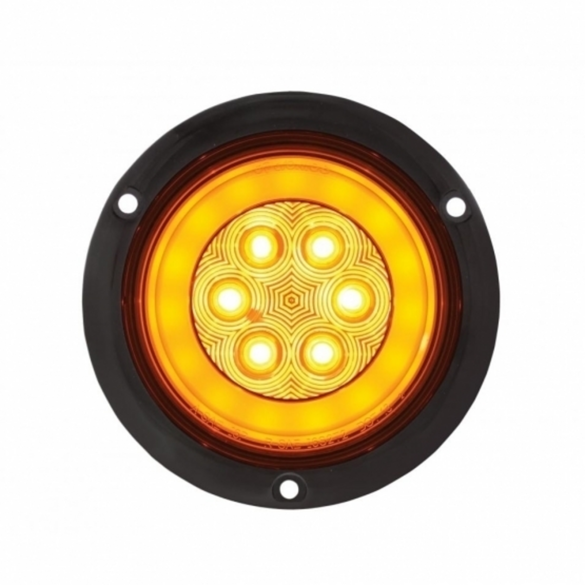 21 LED 4" Flange Mount GloLight (Turn Signal) - Amber LED/Amber Lens