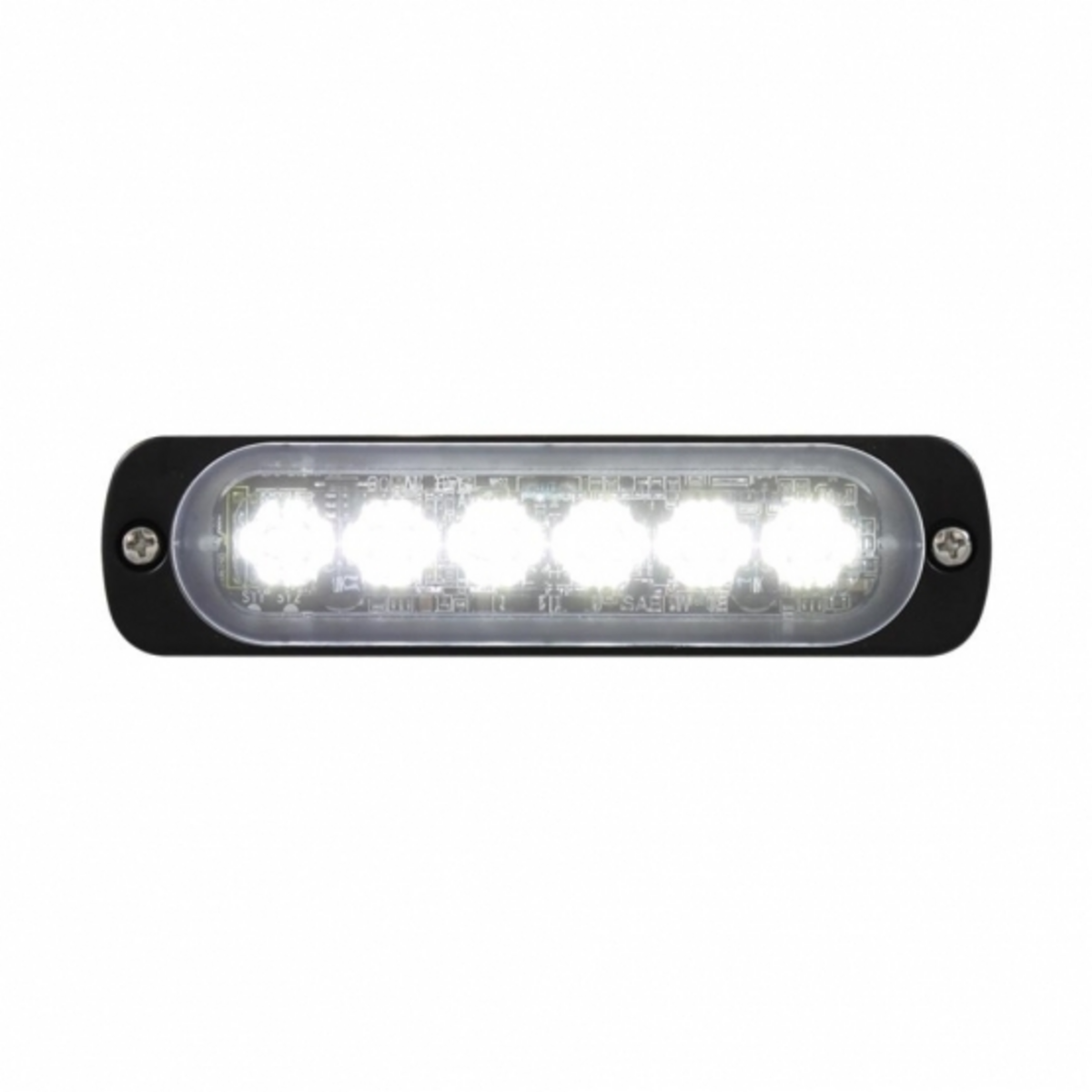 6 High Power LED Super Thin Directional Warning Light - White LED (Bulk)
