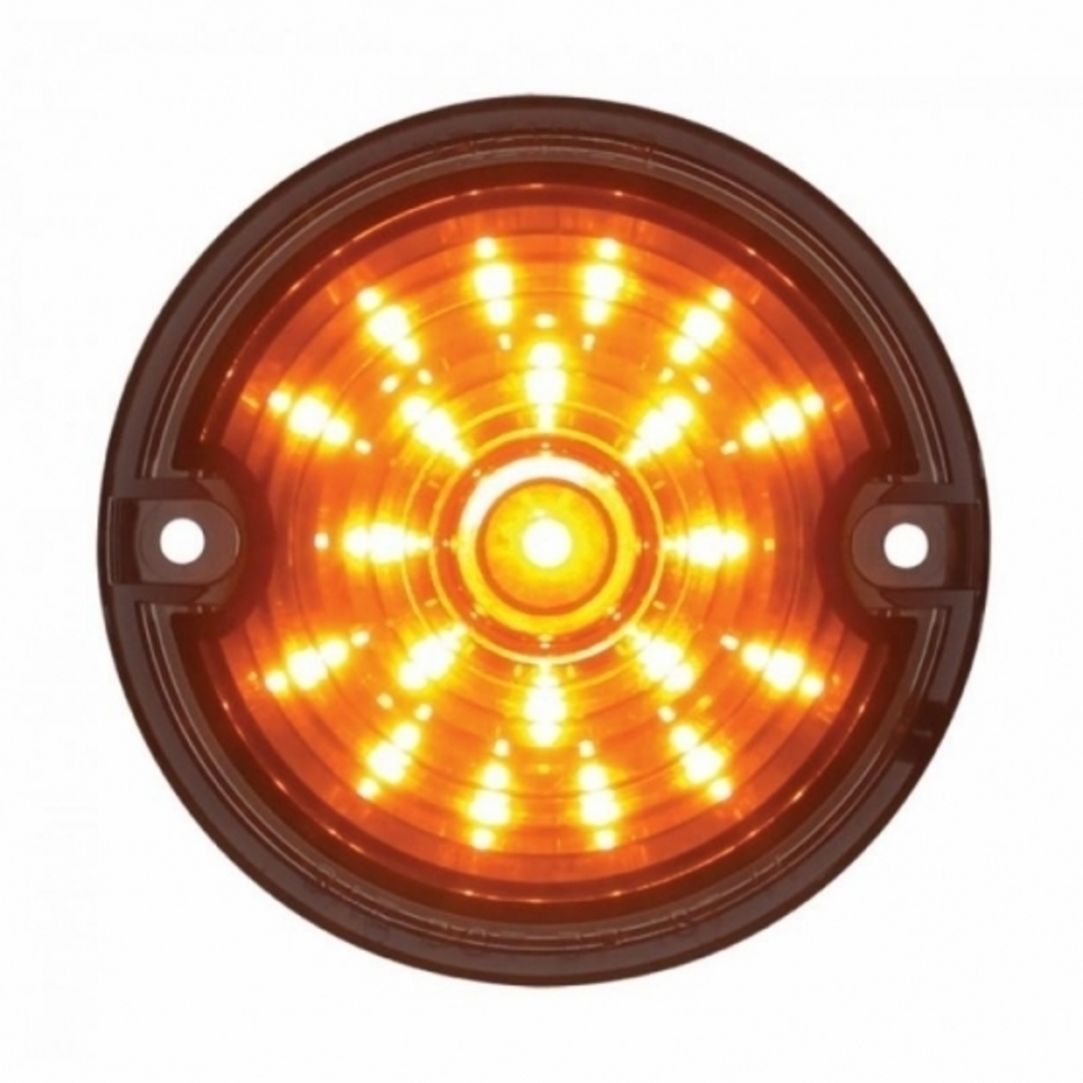 21 LED 3-1/4" Dual Function Signal Light For Harley Motorcycle With 1157 Plug - Amber LED/Smoke Lens