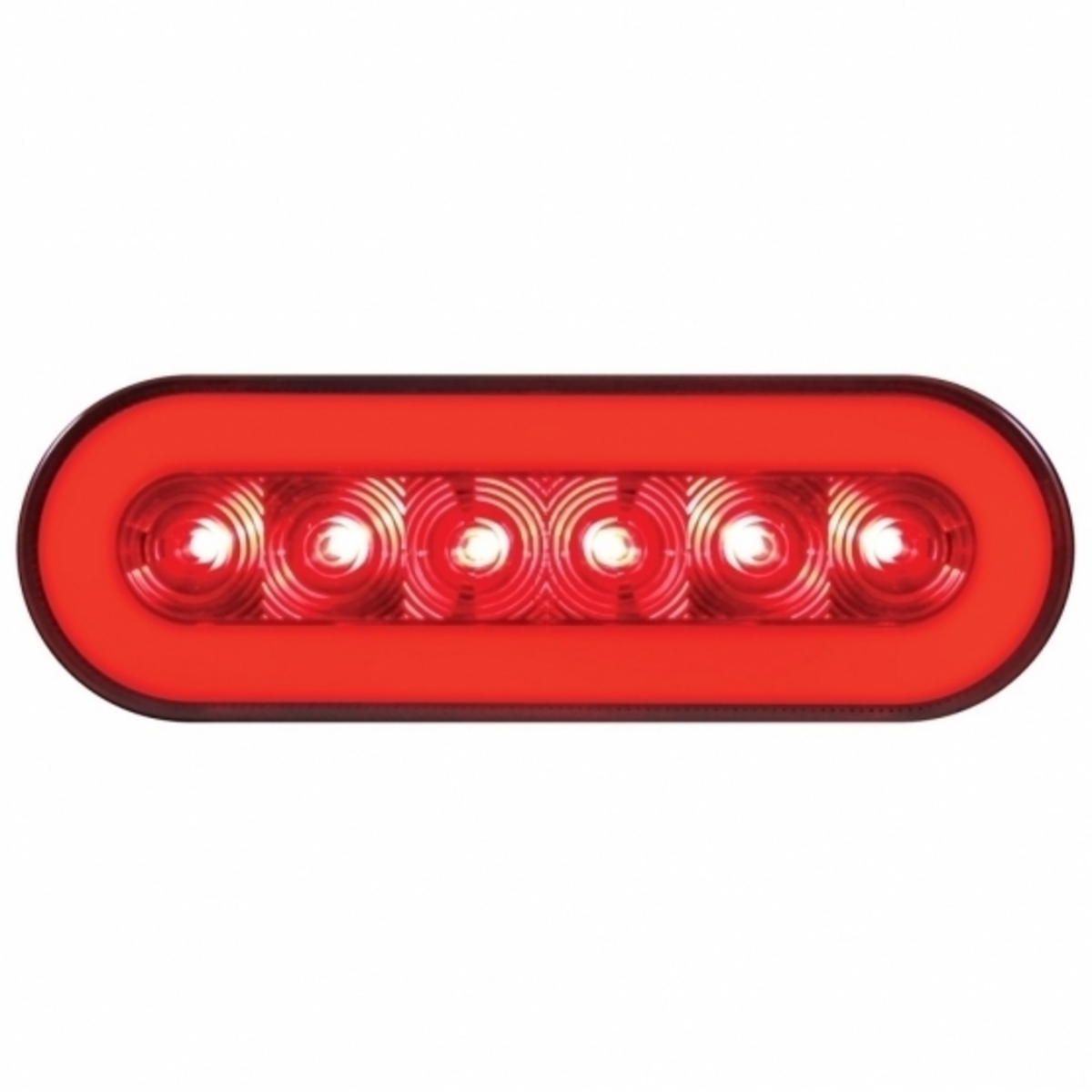 22 LED 6" Oval GloLight (Stop, Turn & Tail) - Red LED/Red Lens