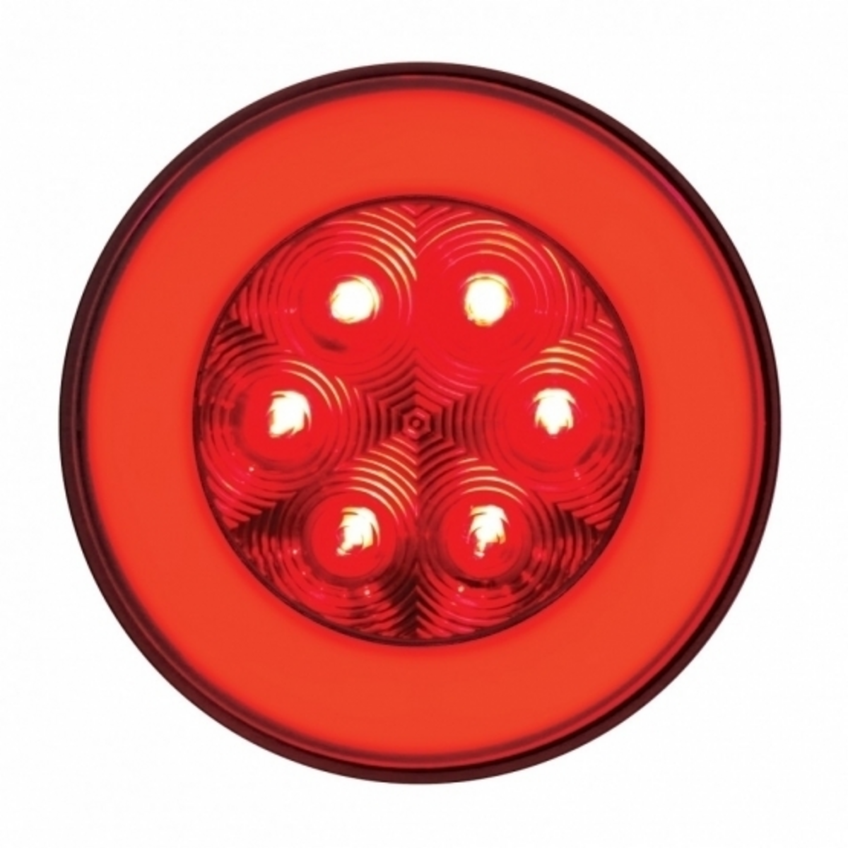 21 LED 4" Round GloLight (Stop, Turn & Tail) - Red LED/Red Lens (Bulk)