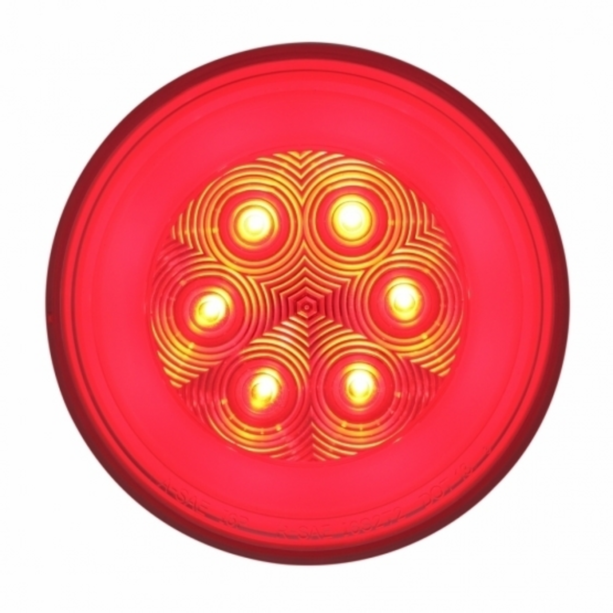 21 LED 4" Round GloLight (Stop, Turn & Tail) - Red LED/Clear Lens