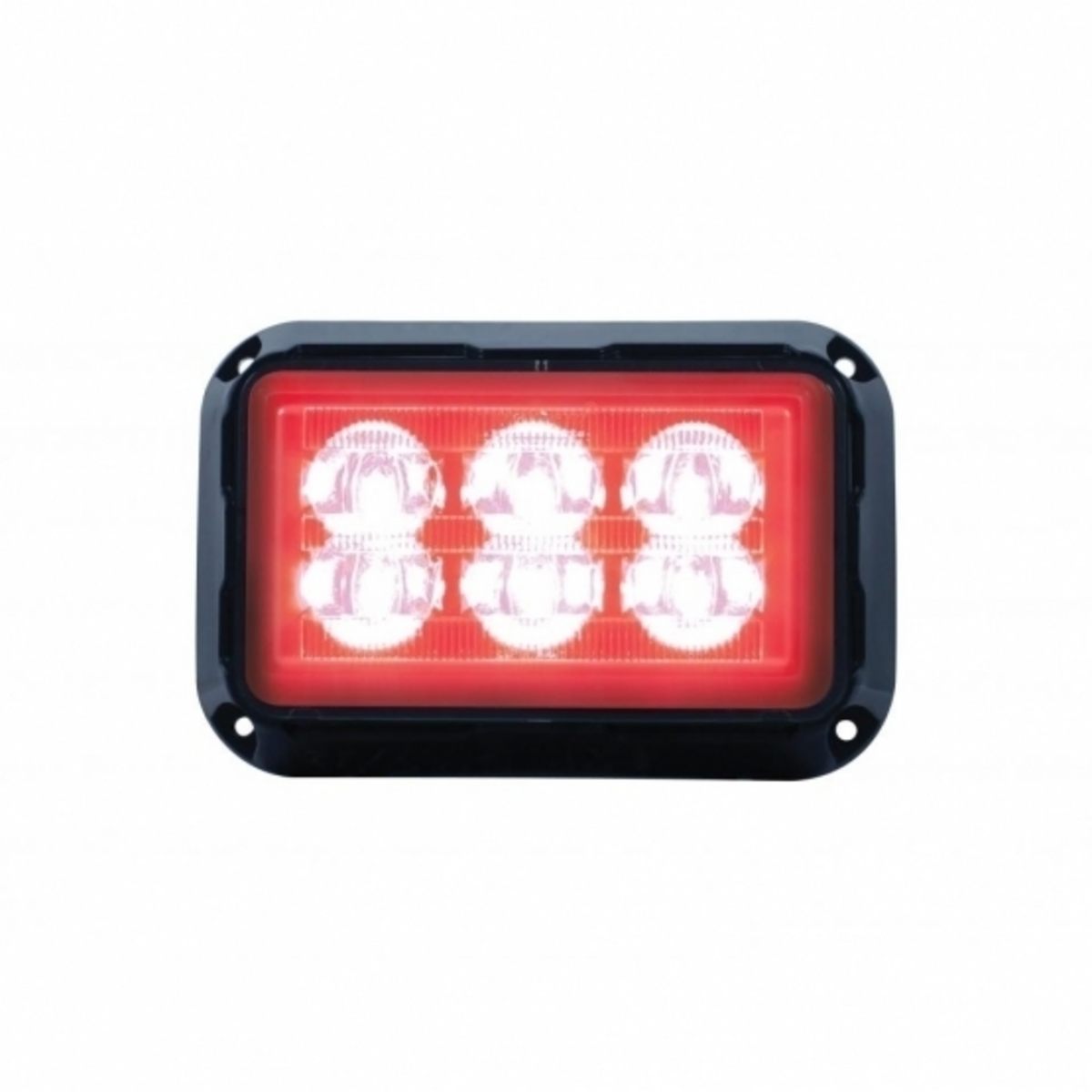 6 High Power LED Rectangular Warning Light - Red LED (Bulk)