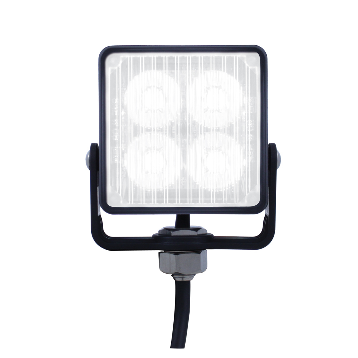 4 High Power LED Square Warning Lighthead - White LED (Bulk)