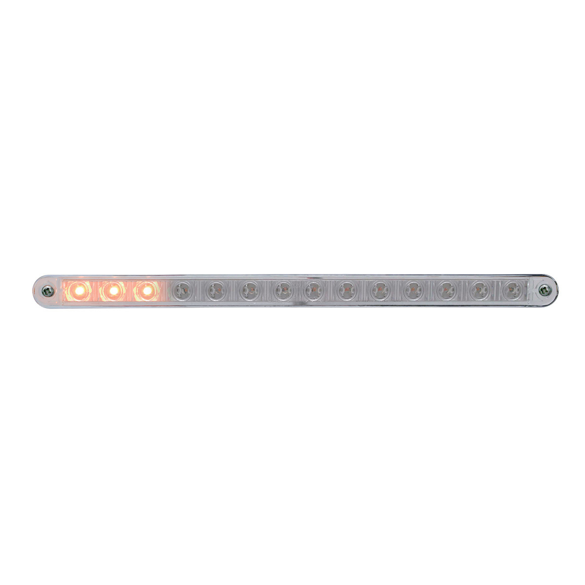 14 LED 12" Sequential Light Bar With Bezel - Amber LED/Clear Lens