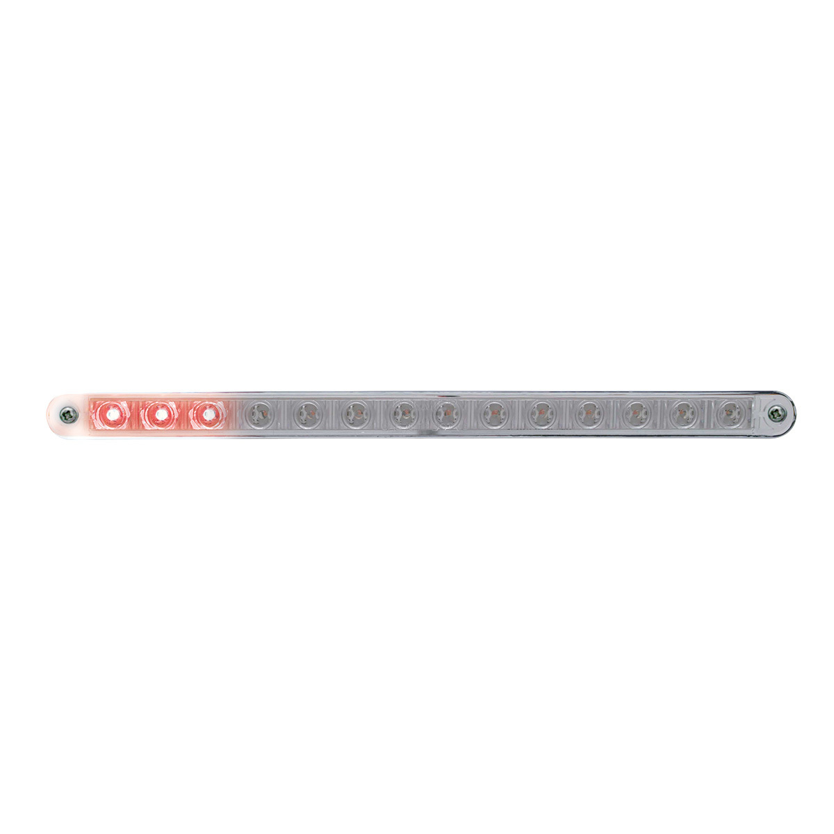 14 LED 12" Sequential Light Bar With Bezel - Red LED/Clear Lens