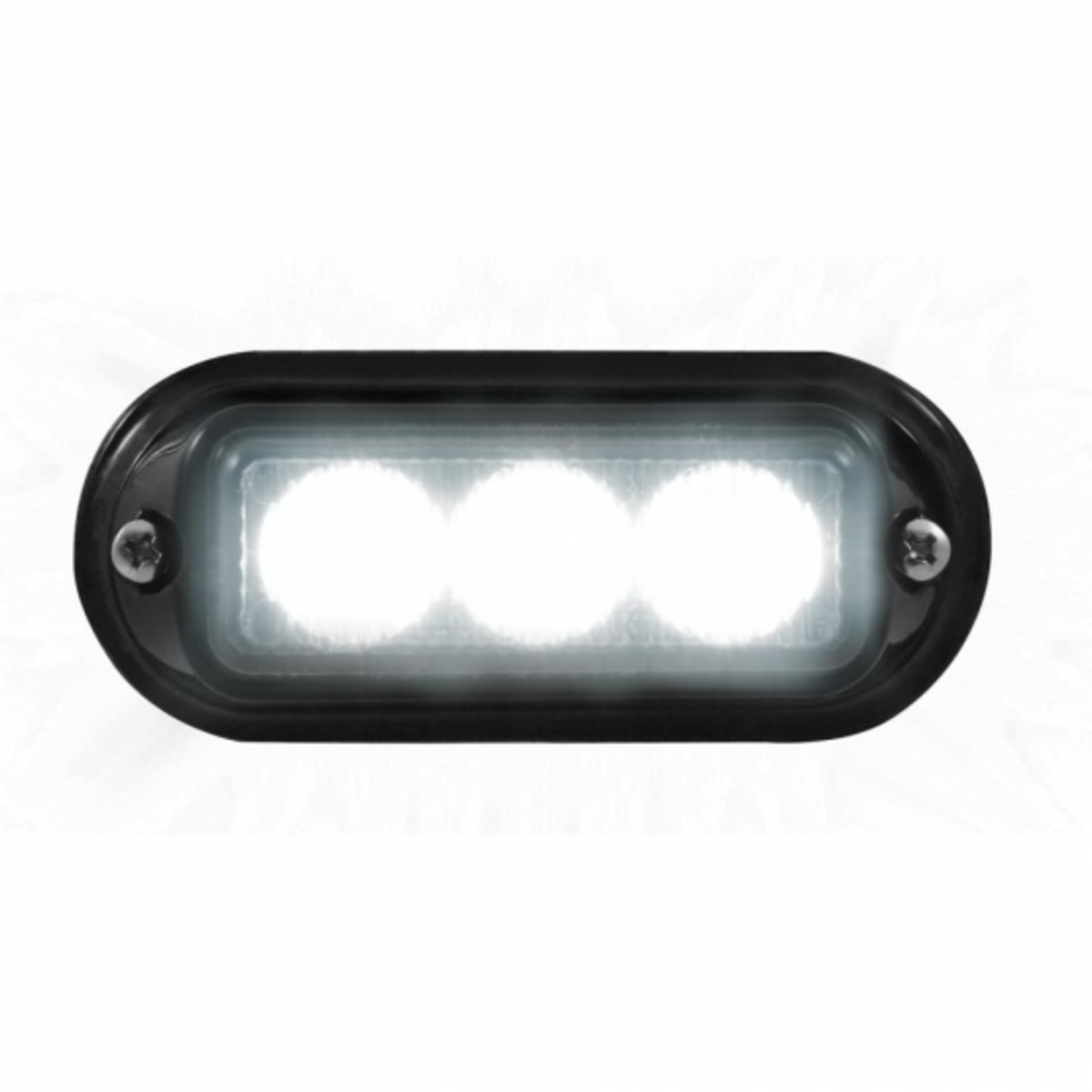 3 LED Warning Light With Black Bezel - White LED (Bulk)