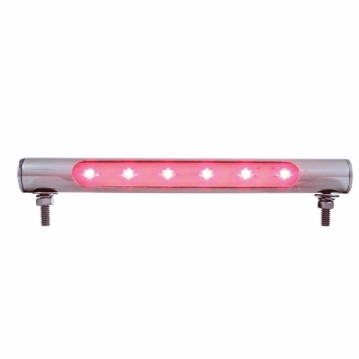 6 LED Stainless Steel Tube Light - Red LED
