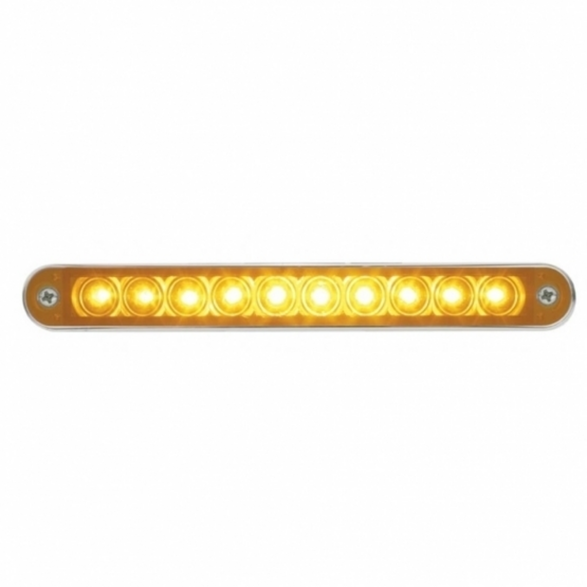 10 LED 6-1/2" Turn Signal Light Bar With Bezel - Amber LED/Amber Lens