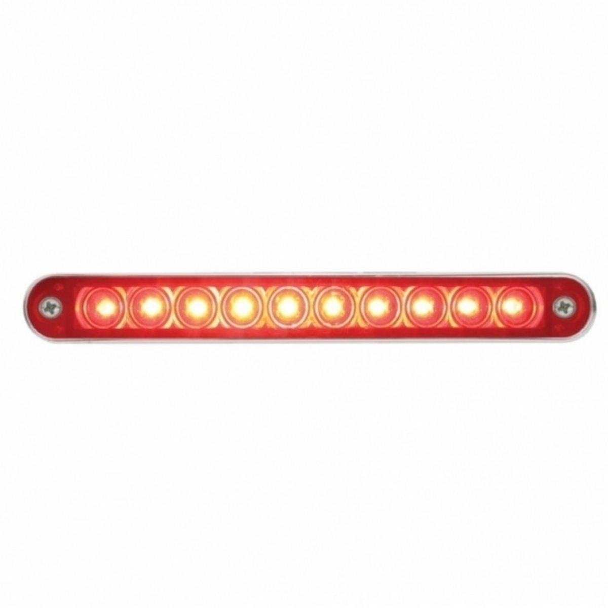 10 LED 6-1/2" Light Bar With Bezel (Stop, Turn & Tail) - Red LED/Red Lens