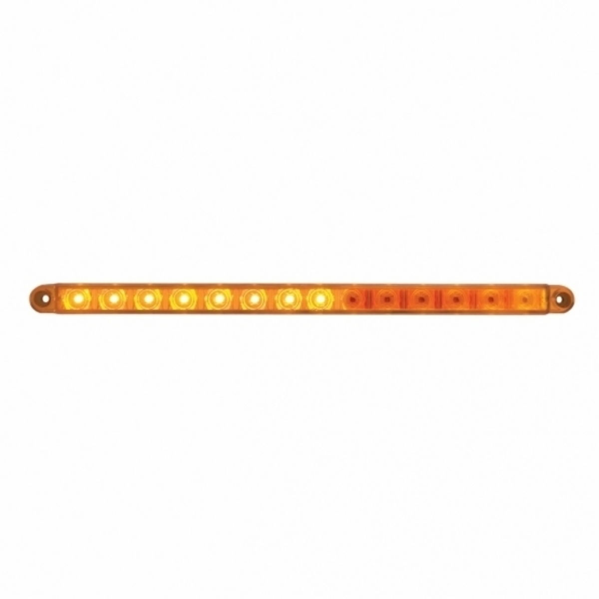 14 LED 12" Sequential Light Bar Only - Amber LED/Amber Lens (Bulk)