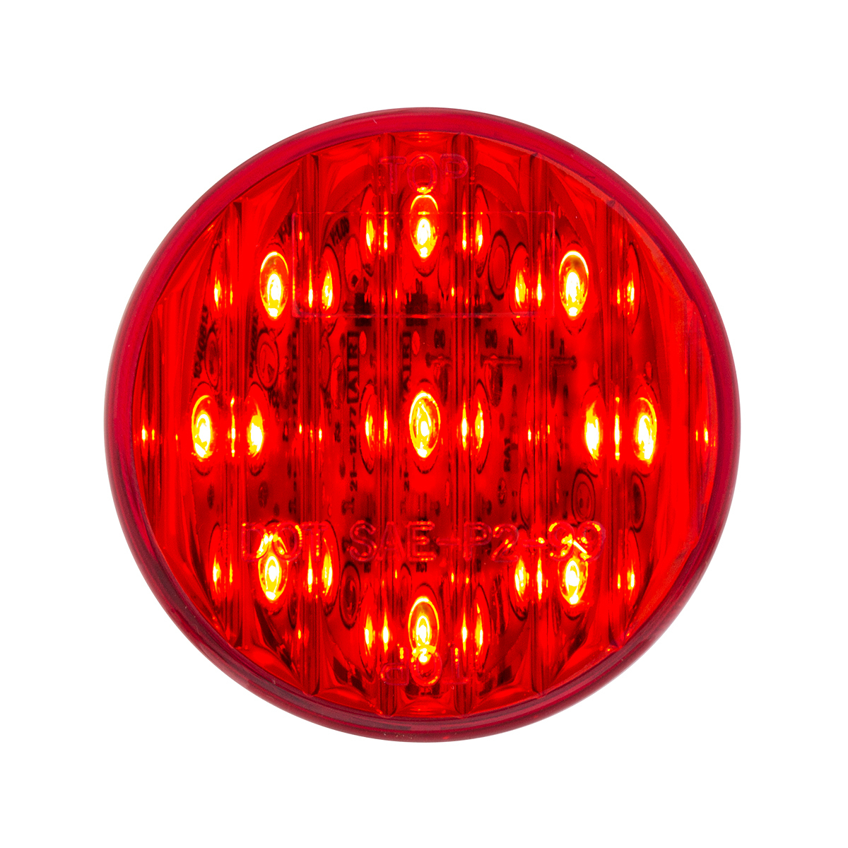 9 LED 2" Round Light (Clearance/Marker) - Red LED/Red Lens (Bulk)