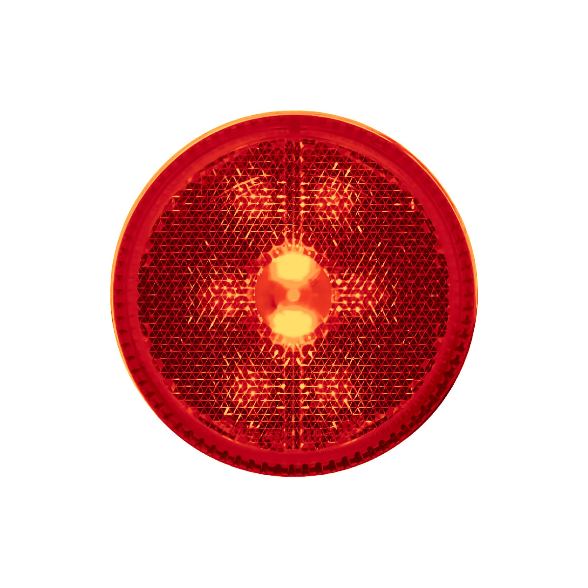 8 LED 2.5" Round Reflectorize Light (Clearance/Marker) - Red LED/Red Lens (Bulk)