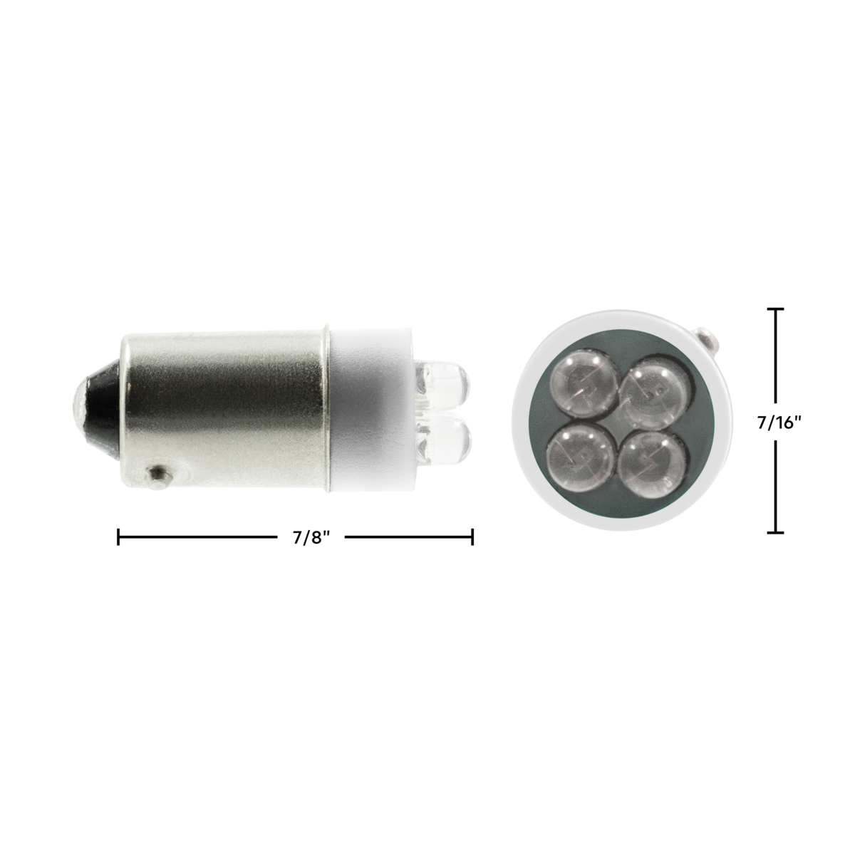 4 Micro LED 1893 Type Bulb - Red (2-Pack)