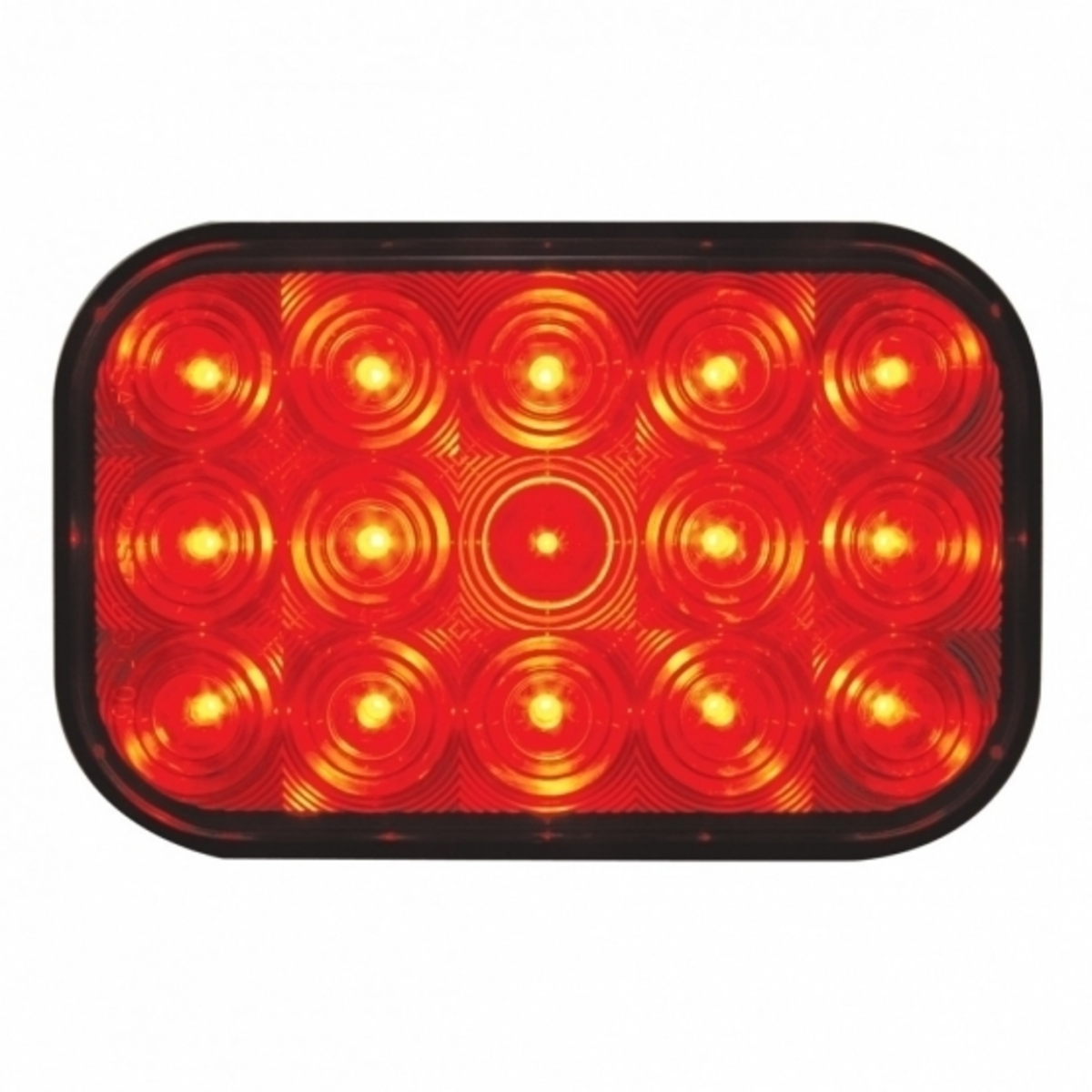 15 LED Rectangular Light (Stop, Turn & Tail) - Red LED/Red Lens