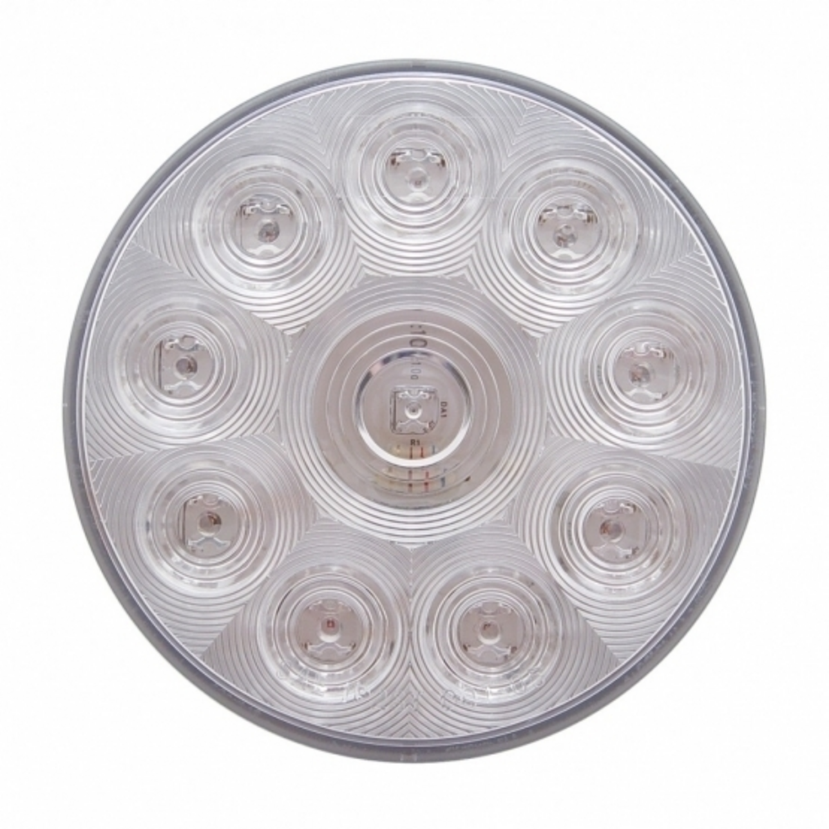10 LED 4" Round Light (Stop, Turn & Tail) - Red LED/Clear Lens (Bulk)