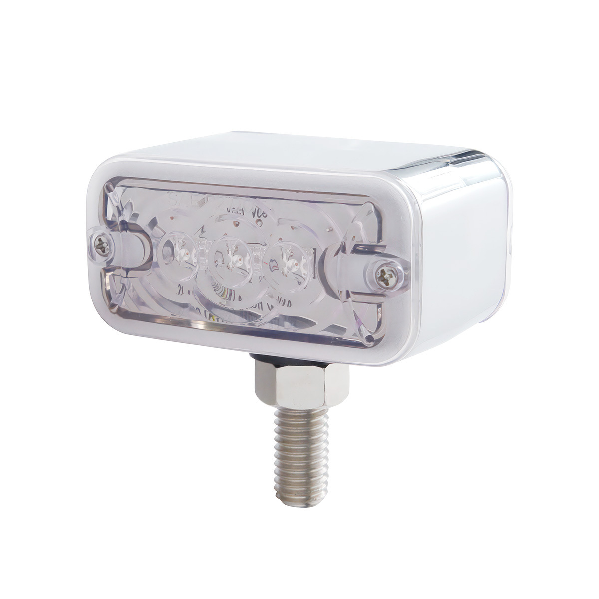 6 LED Double Face Light - T-Mount - Amber & Red LED/Clear Lens