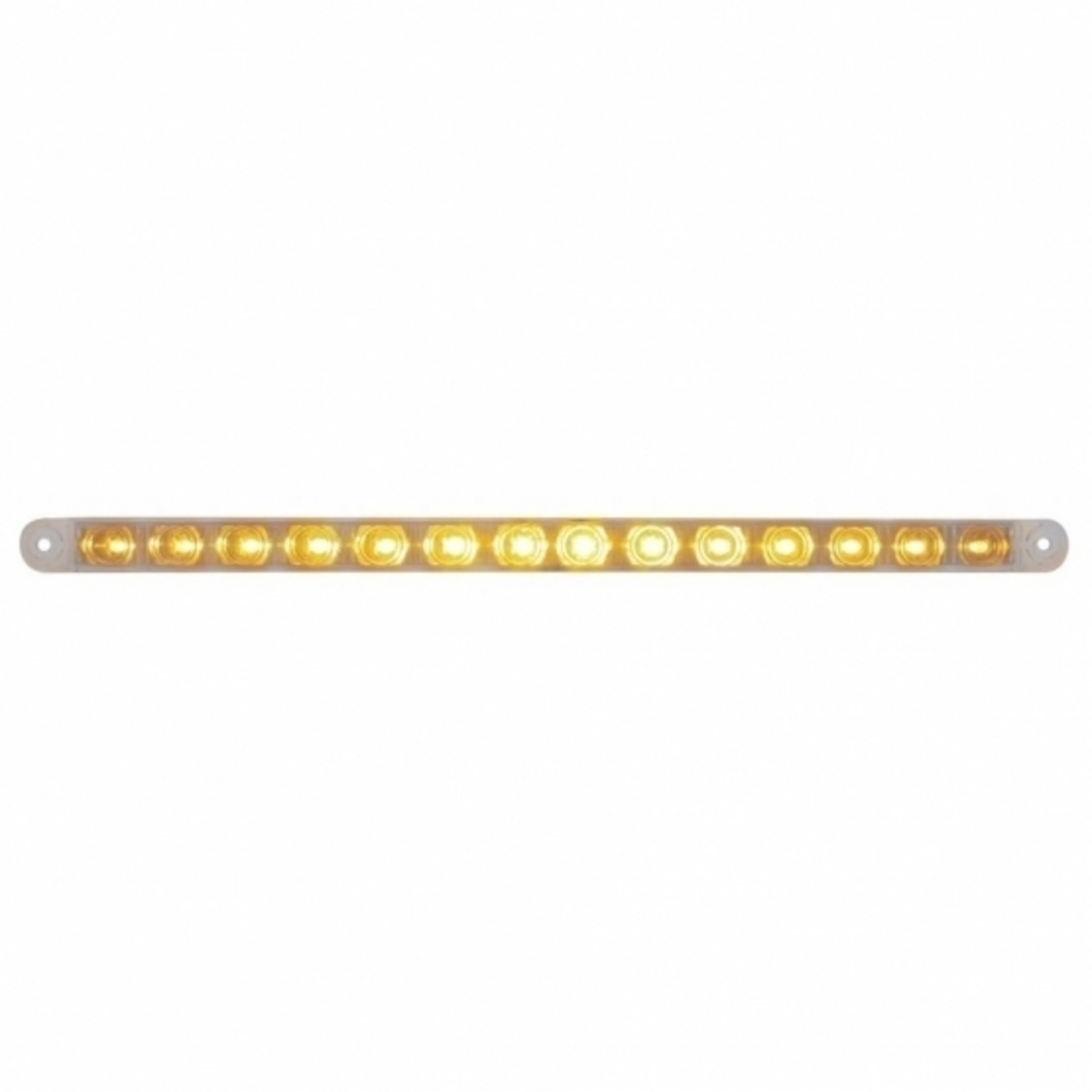 14 LED 12" Turn Signal Light Bar - Amber LED/Clear Lens (Bulk)