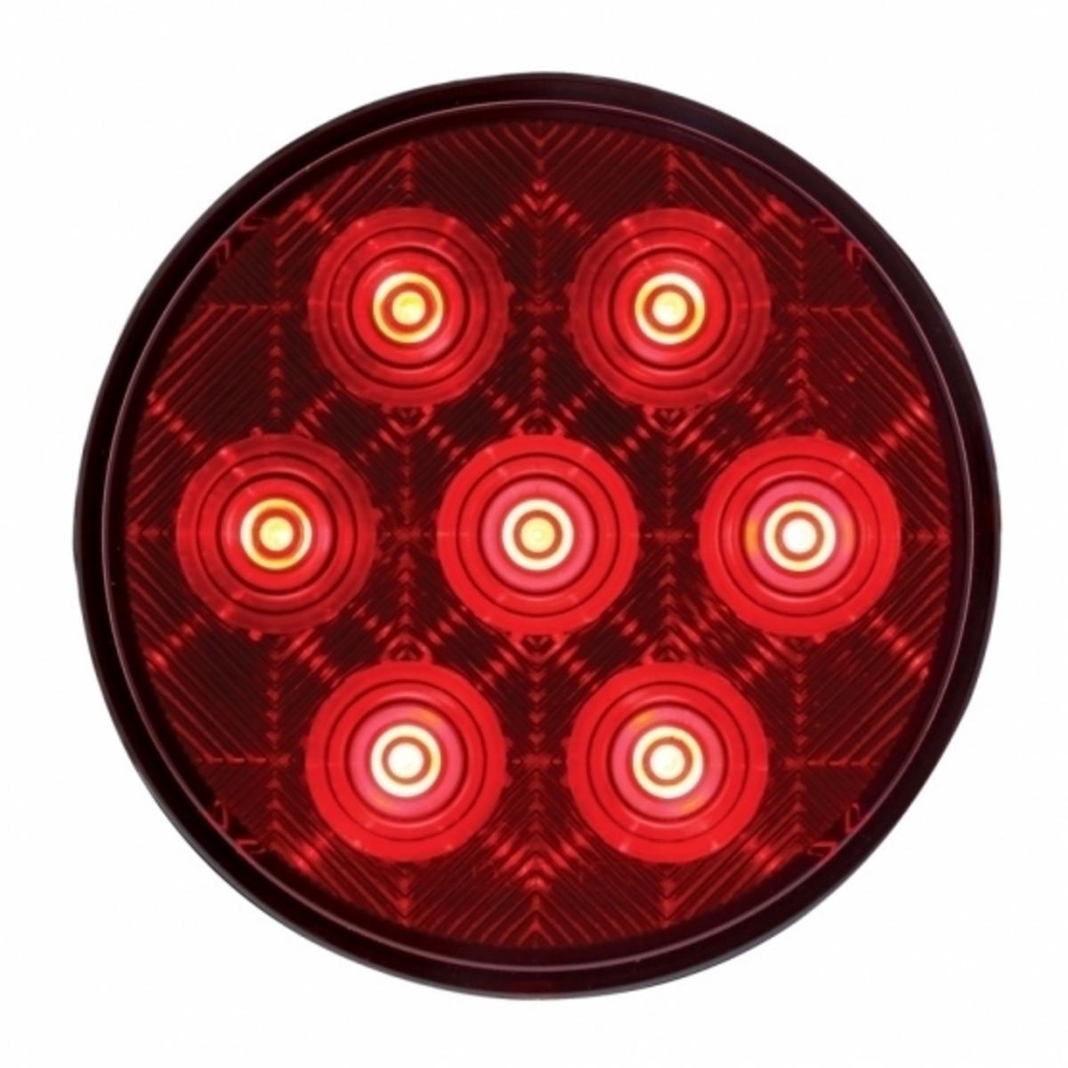 7 LED 4" Round Competition Series Light (Stop, Turn & Tail) - Red LED/Red Lens (Bulk)