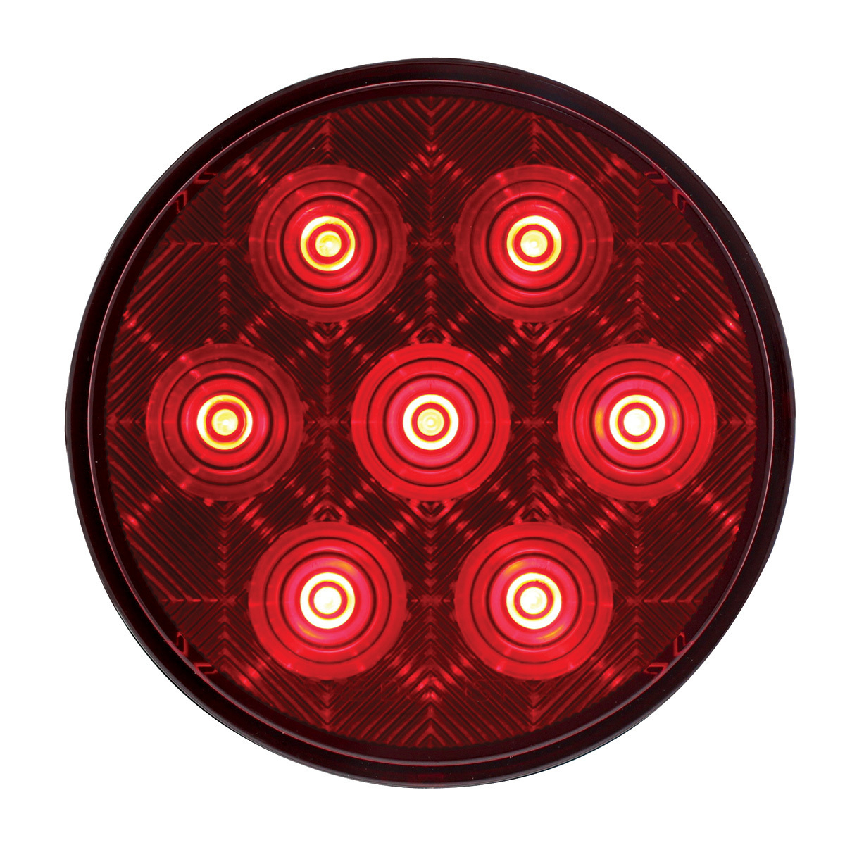 7 LED 4" Round Competition Series Light (Stop, Turn & Tail) - Red LED/Red Lens