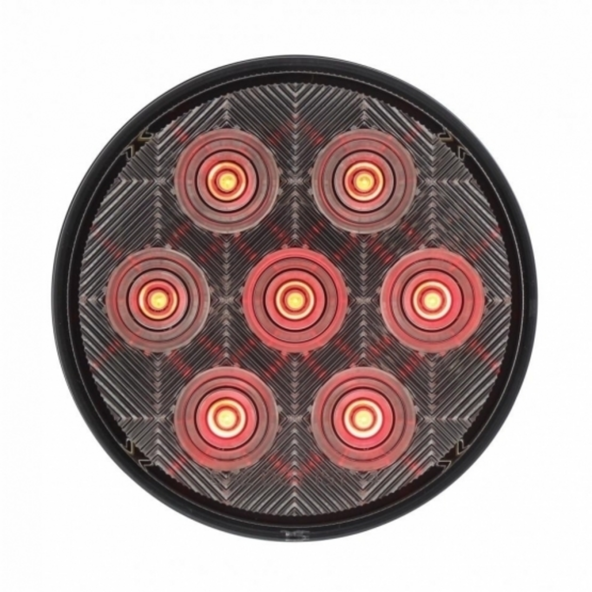 7 LED 4" Round Competition Series Light (Stop, Turn & Tail) - Red LED/Clear Lens