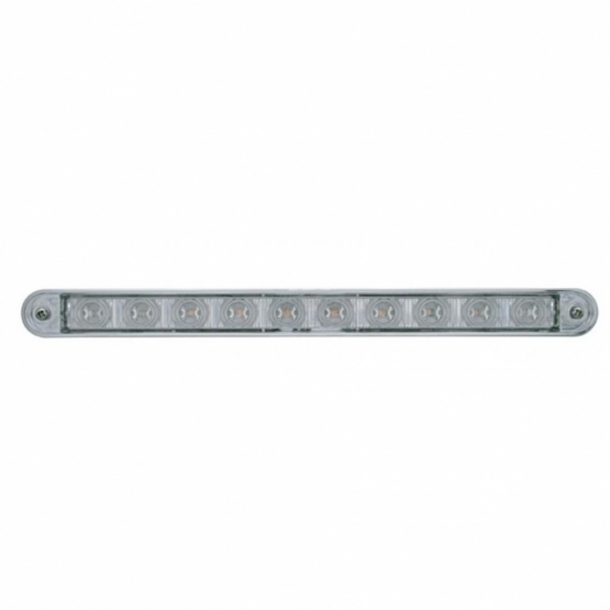 10 LED 9" Turn Signal Light Bar With Bezel - Amber LED/Clear Lens
