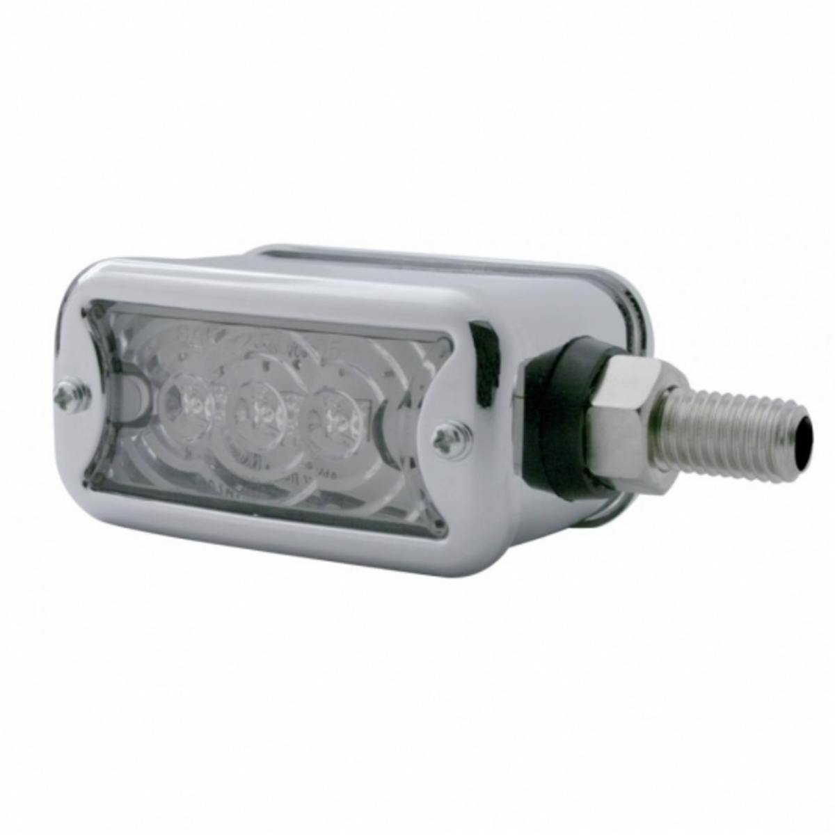 6 LED Single Function Double Face Light W/Bezel - Horizontal Mount - Amber & Red LED/Clear Lens