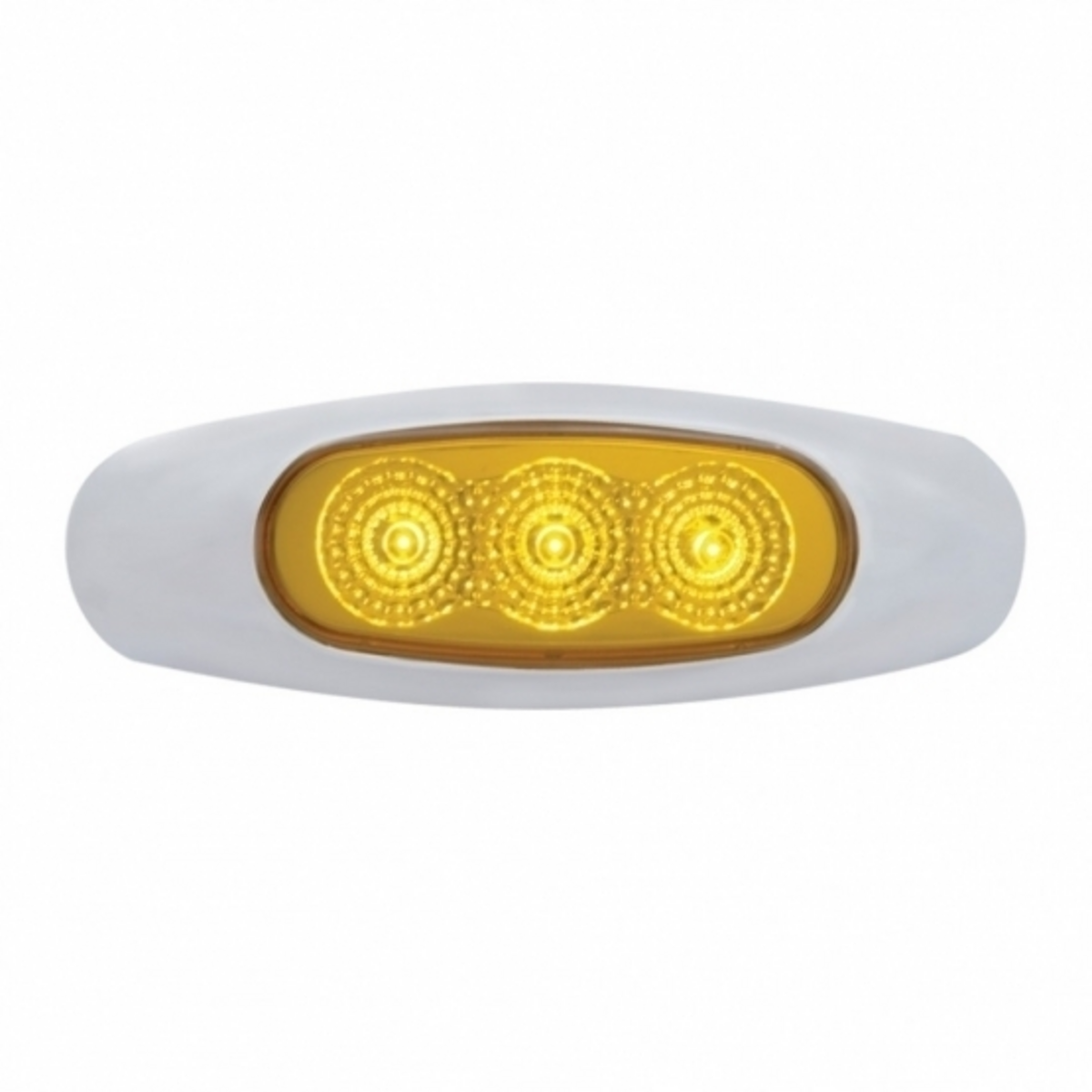 3 LED Reflector Light (Clearance/Marker) - Amber LED/Amber Lens