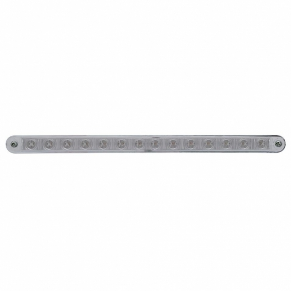 14 LED 12" Turn Signal Light Bar With Bezel - Amber LED/Clear Lens